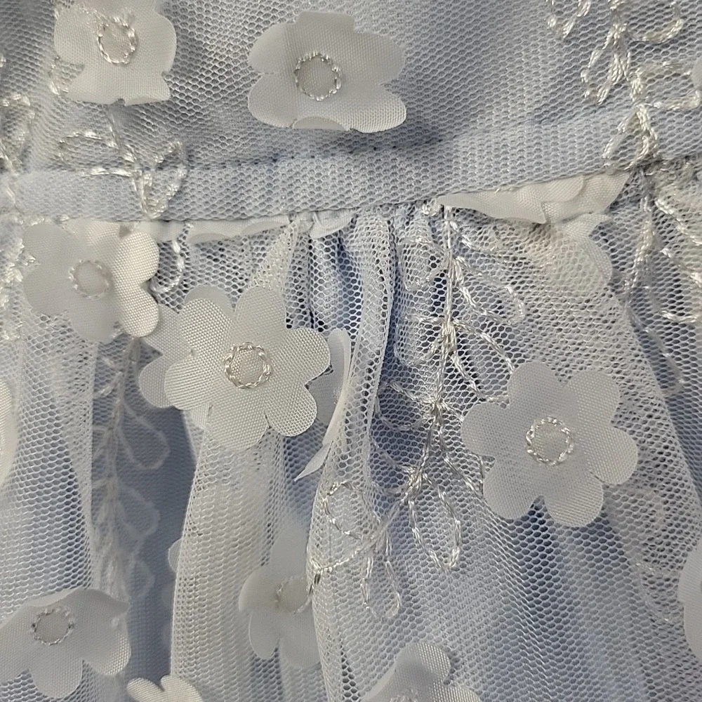 GYMBOREE Girls 4T Dress SPECIAL OCCASION White &  Blue Floral